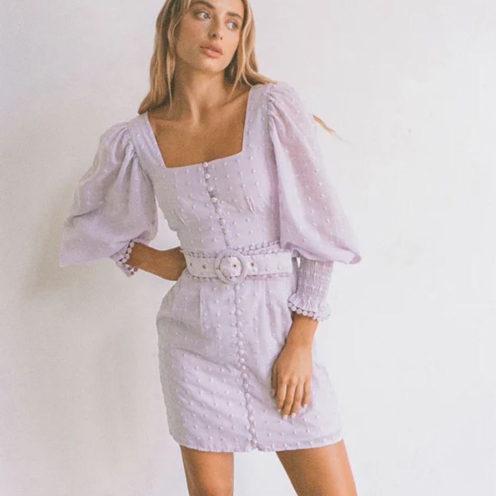 Sabo Belted Larose Mini Dress Purple Size 2 NWT $138